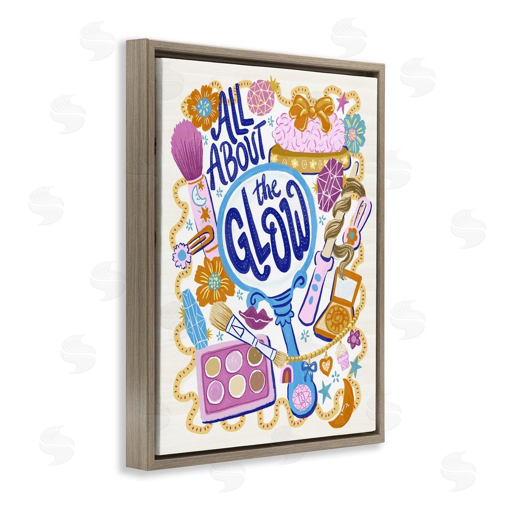 Connie Summers All About The Glow Makeup Brown Floating Frame Canvas Wall Art Print