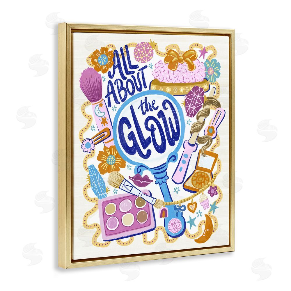 Connie Summers All About The Glow Makeup Gold Floating Frame Canvas Wall Art Print
