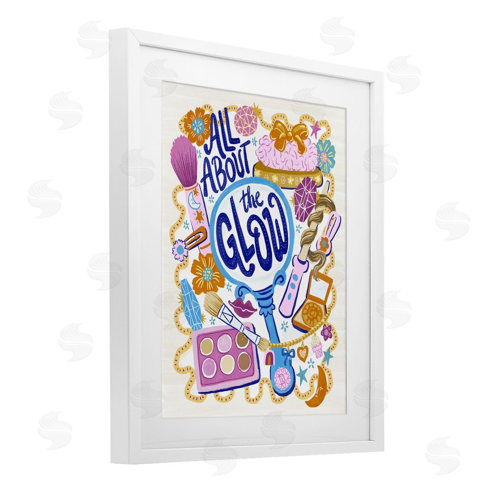 Connie Summers All About The Glow Makeup White Framed Print Under Glass with Mat Wall Art