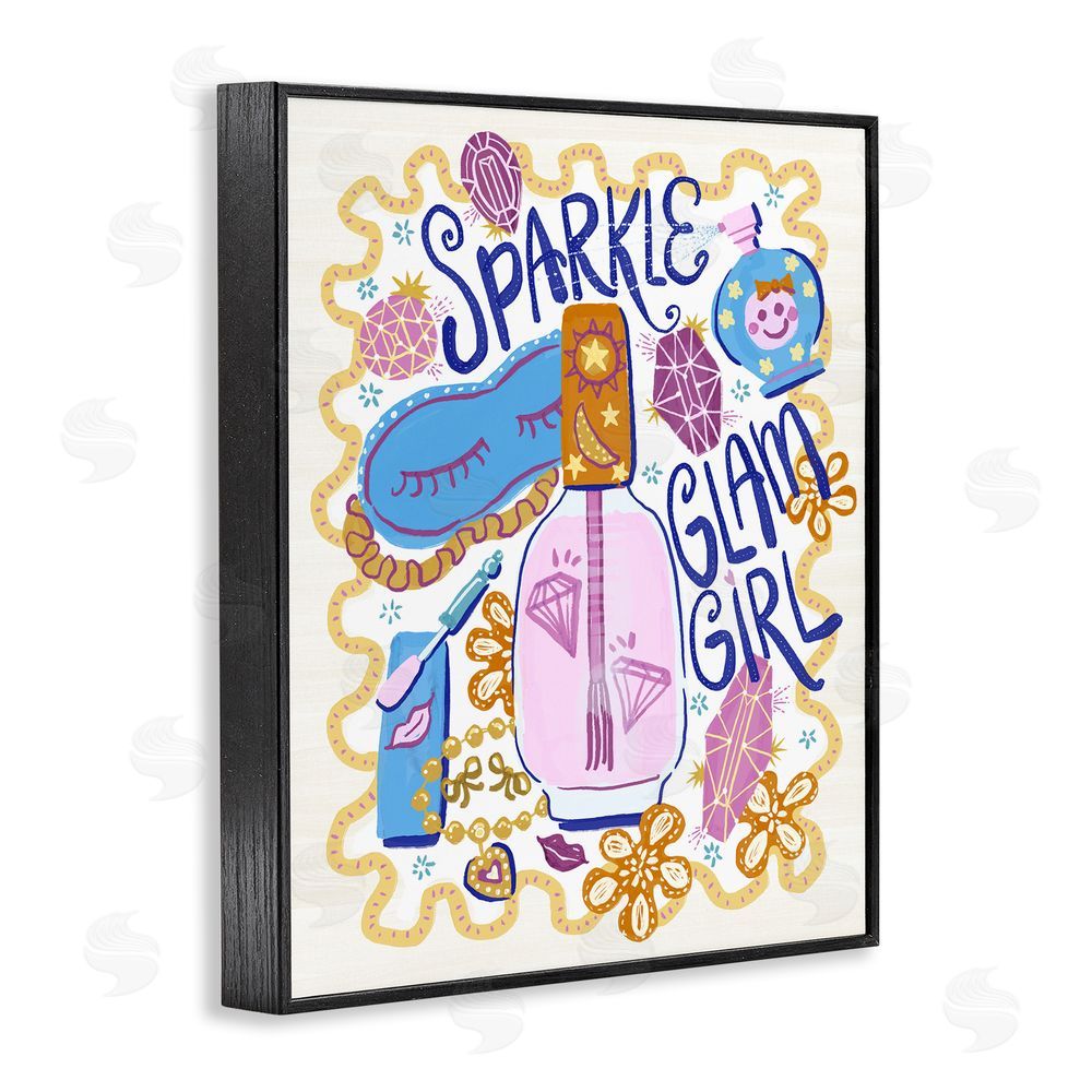 Connie Summers Sparkle Glam Girl Accessories Black Framed Giclee Wall Art Print