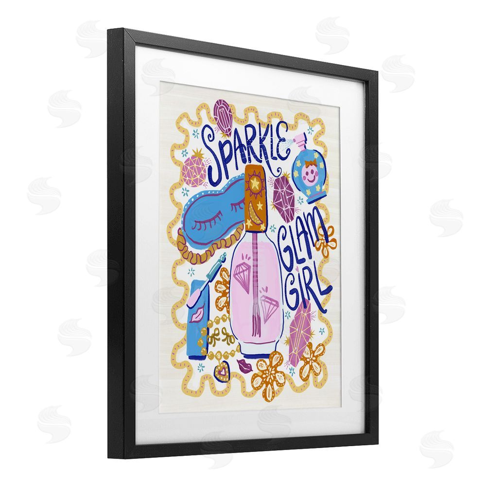 Connie Summers Sparkle Glam Girl Accessories Black Framed Print Under Glass with White Mat Wall Art