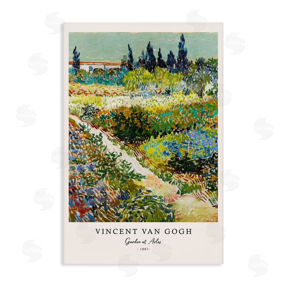 Vintage Hustle Classic Garden At Arles Stretched Canvas Wall Art Print