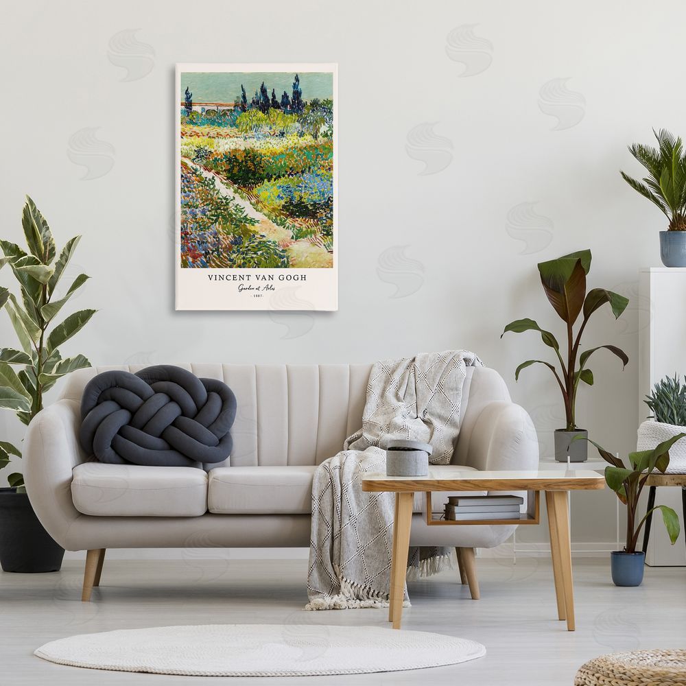Vintage Hustle Classic Garden At Arles Stretched Canvas Wall Art in Room