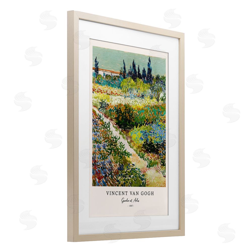Vintage Hustle Classic Garden At Arles Birch Framed Print Under Glass Wall Art