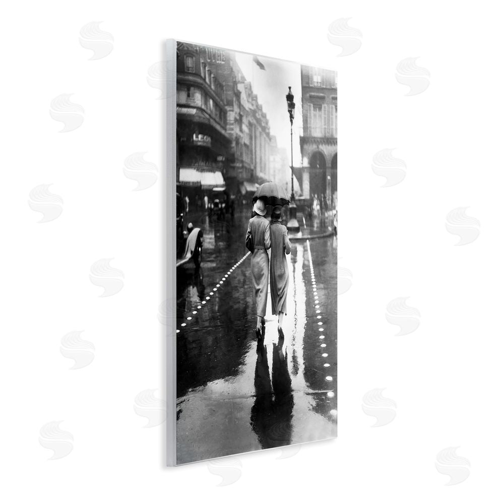 Vintage Hustle Paris In The Rain Wall Plaque Art Print