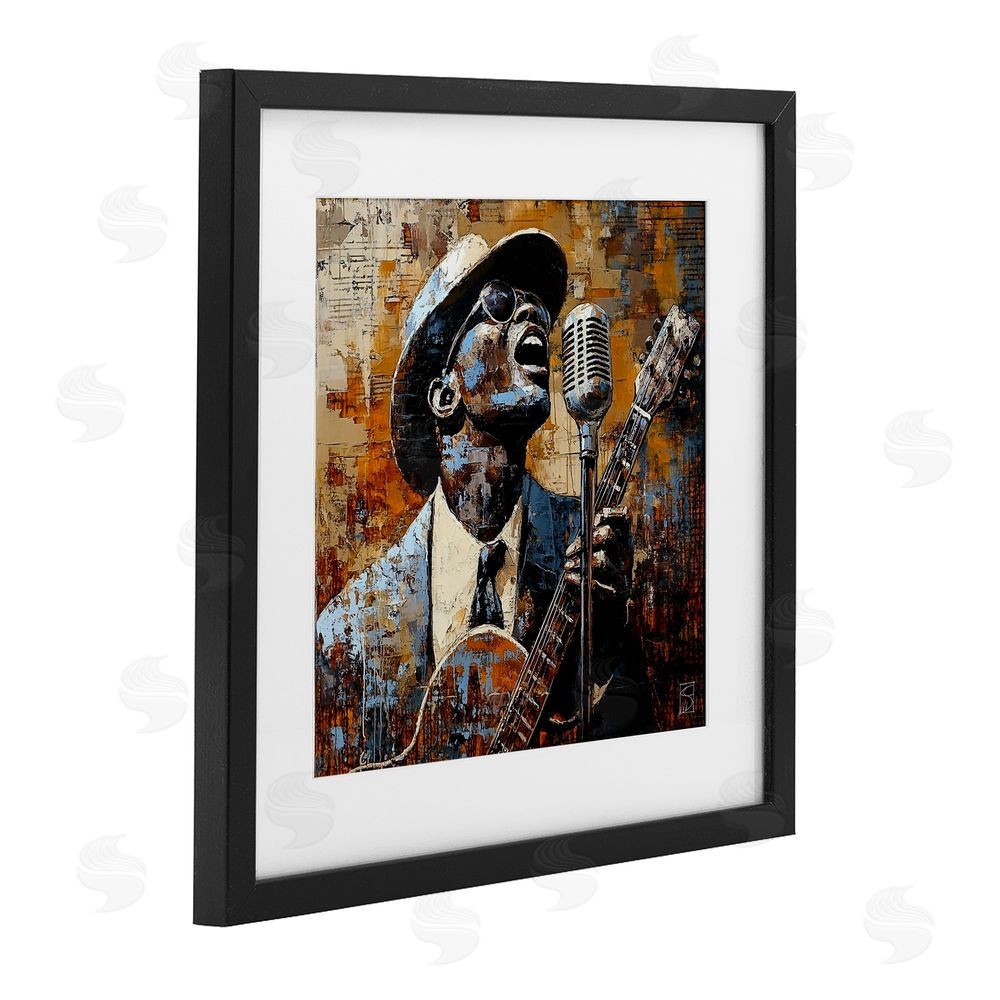 Sara Culpepper Passionate Blues Singer Black Framed Print Under Glass Wall Art