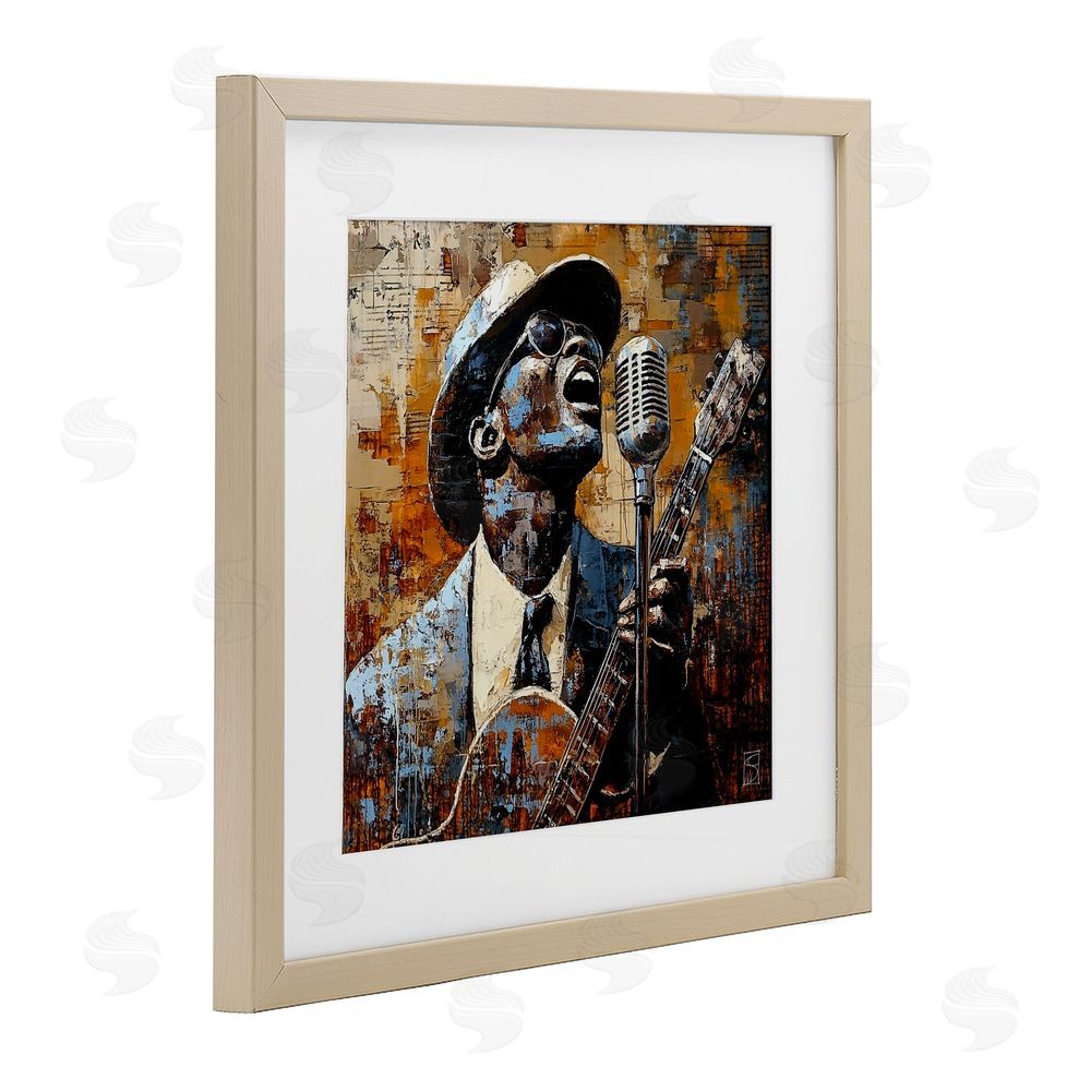 Sara Culpepper Passionate Blues Singer Brown Framed Print Under Glass Wall Art