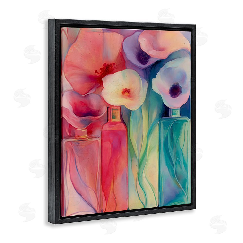 Annabelle Hall Petal Logic Gradient Black Floating Frame Canvas Wall Art Print