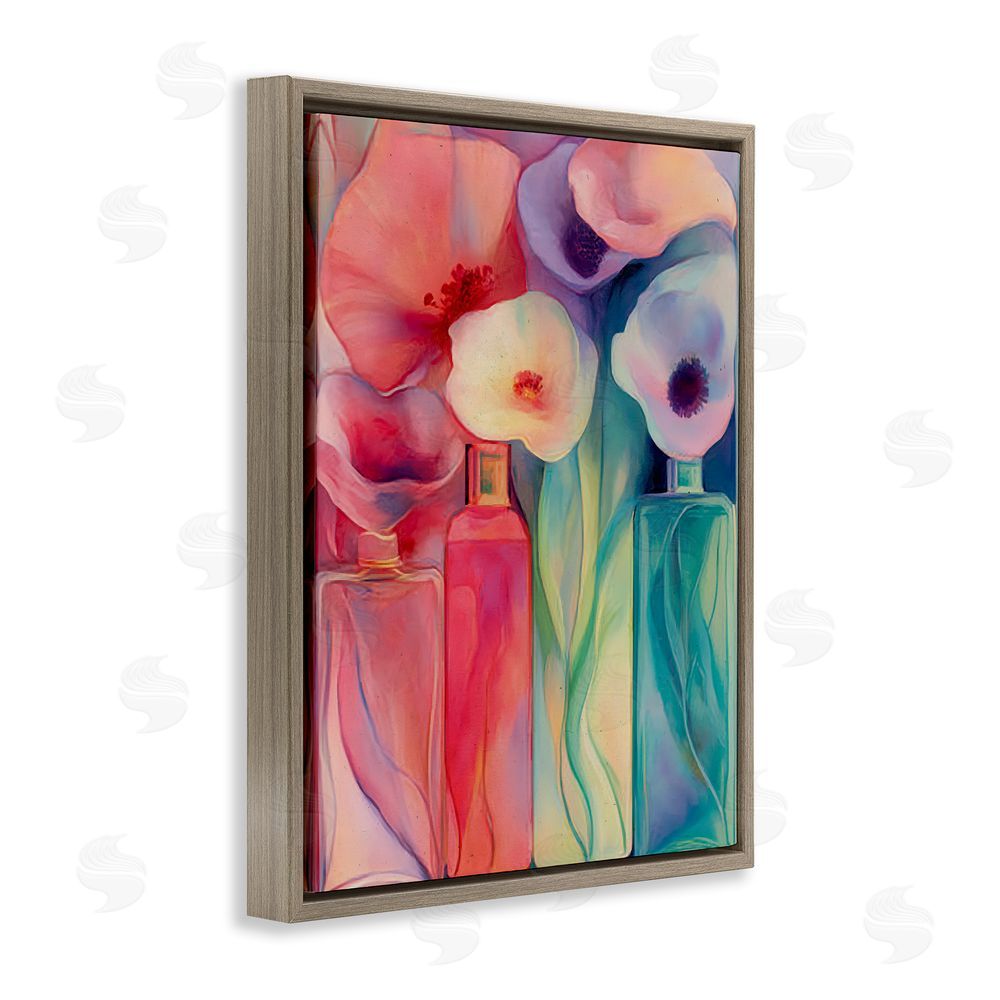 Annabelle Hall Petal Logic Gradient Brown Floating Frame Canvas Wall Art Print