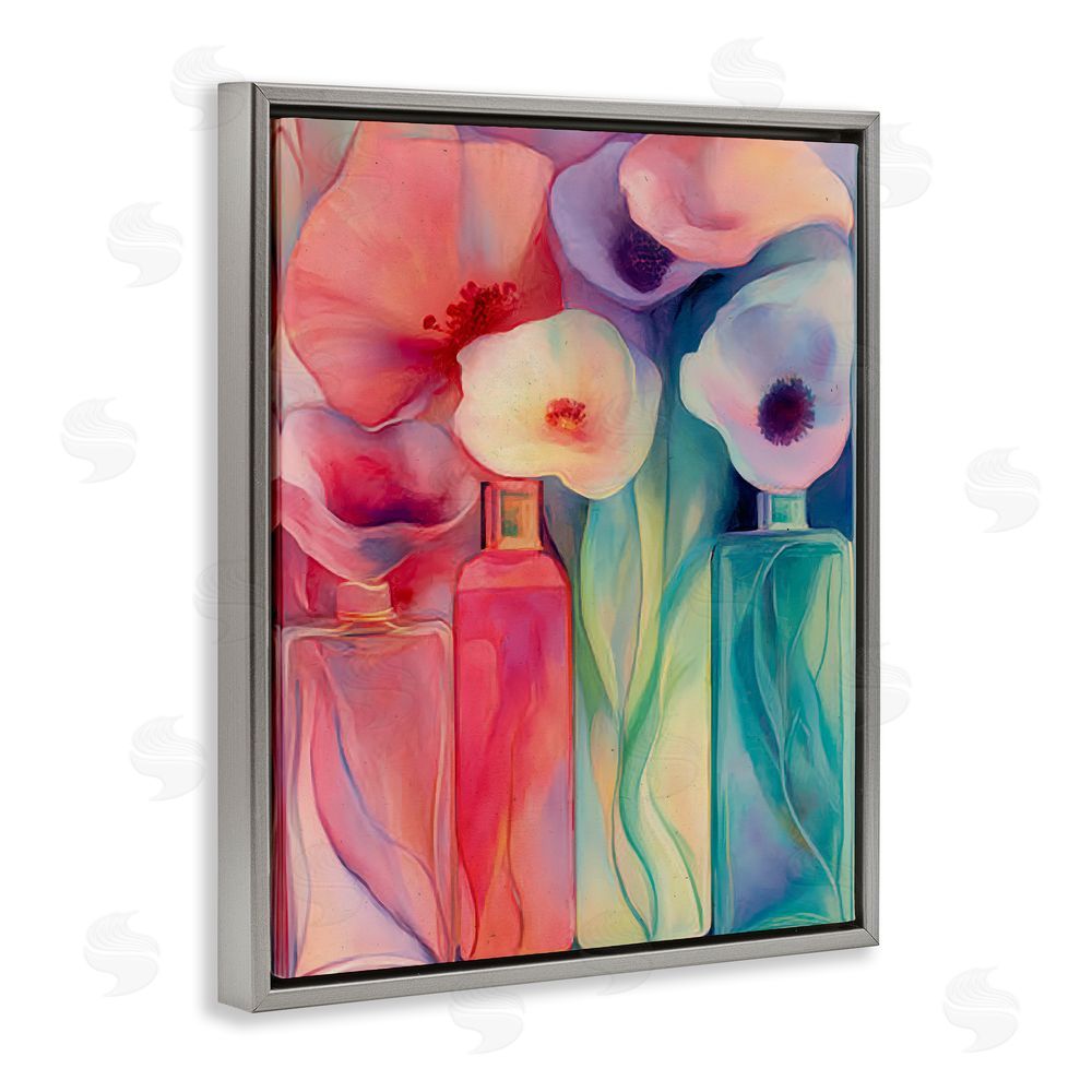 Annabelle Hall Petal Logic Gradient Gray Floating Frame Canvas Wall Art Print
