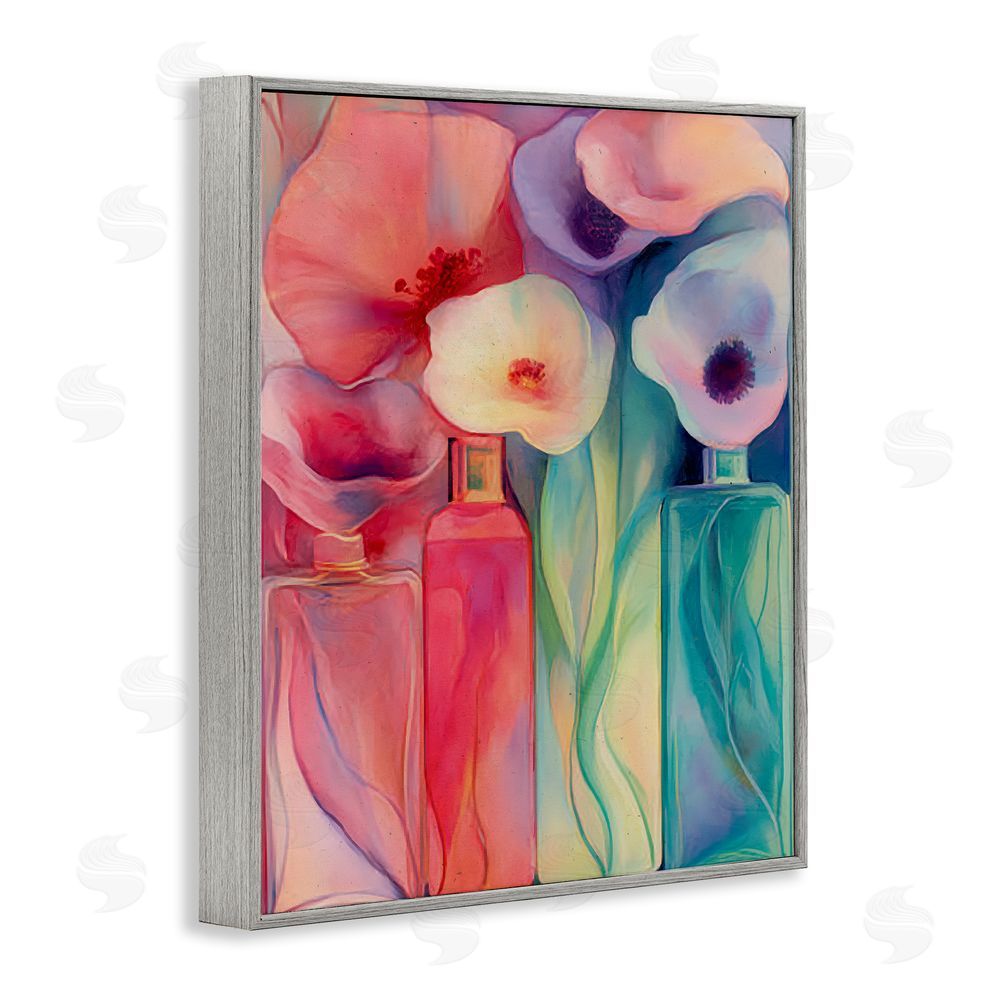 Annabelle Hall Petal Logic Gradient Gray Framed Giclee Wall Art Print