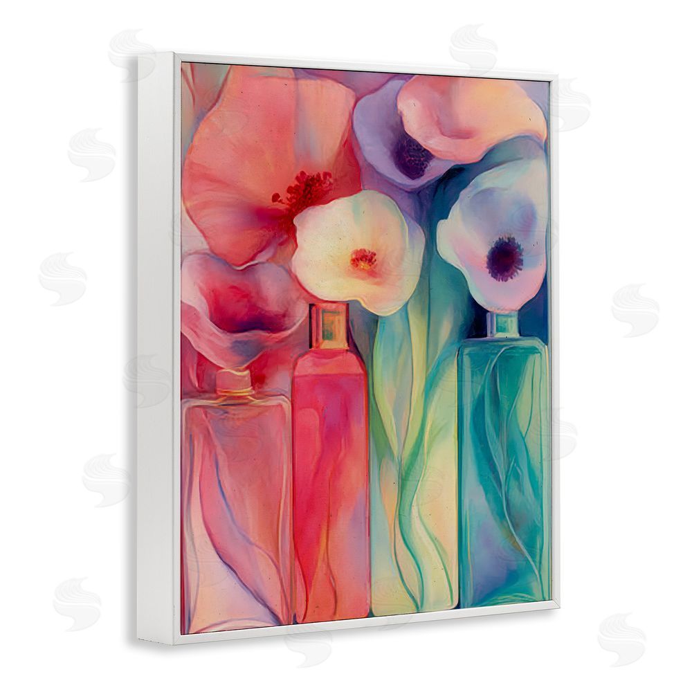 Annabelle Hall Petal Logic Gradient White Framed Giclee Wall Art Print