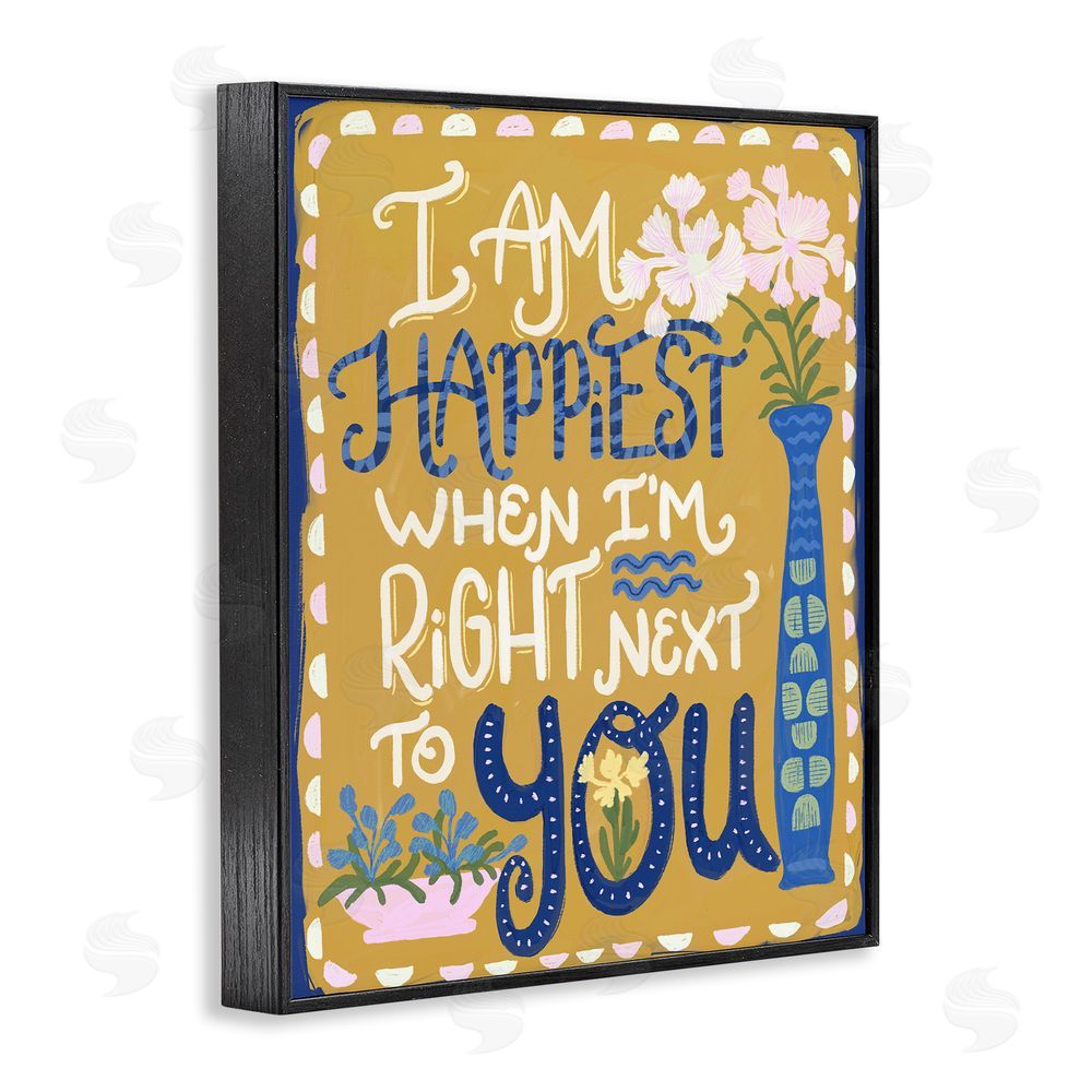 Connie Summers Happiest Next To You Blacked Framed Giclee Wall Art Print
