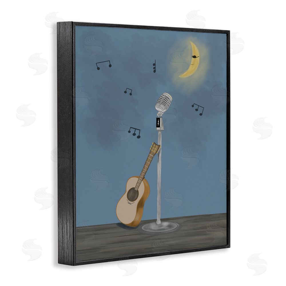 Leslie Hermosa Music And Moon Stage Black Framed Giclee Wall Art Print