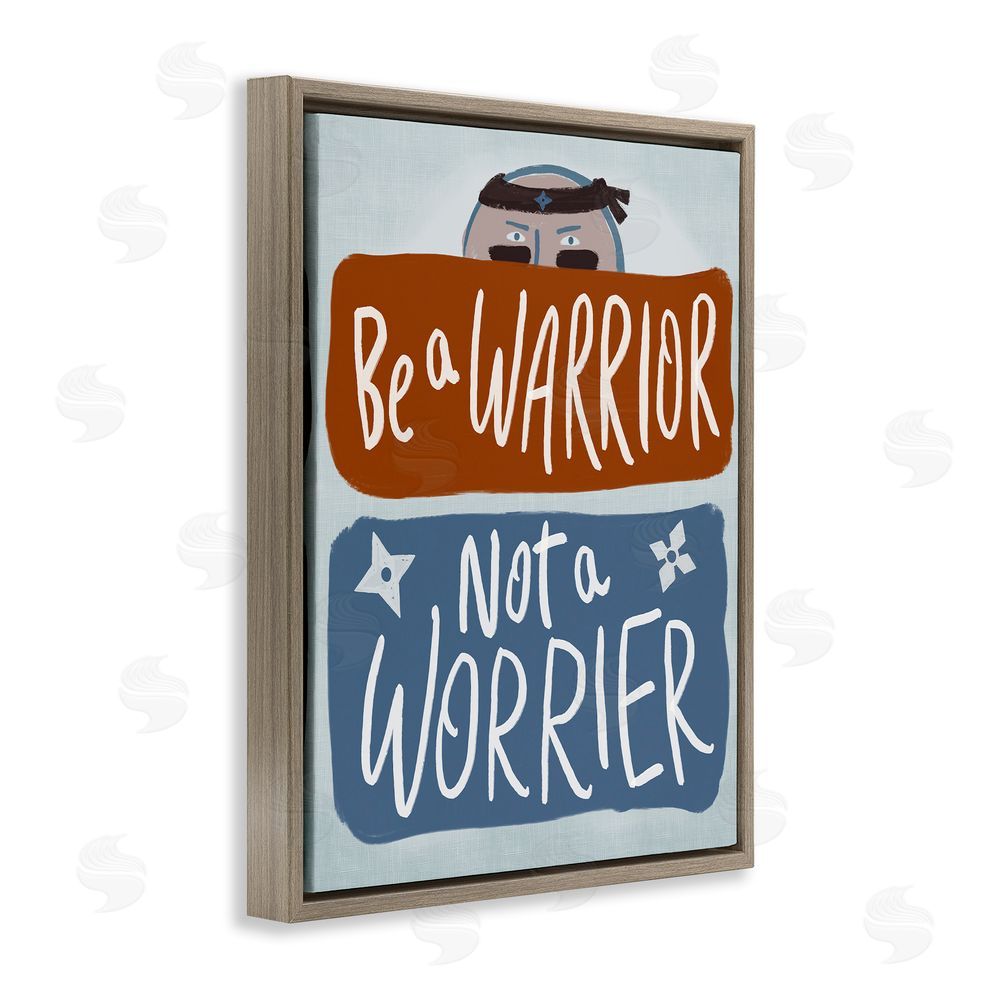 Connie Summers Warrior Not Worrier Brown Floating Frame Canvas Wall Art Print