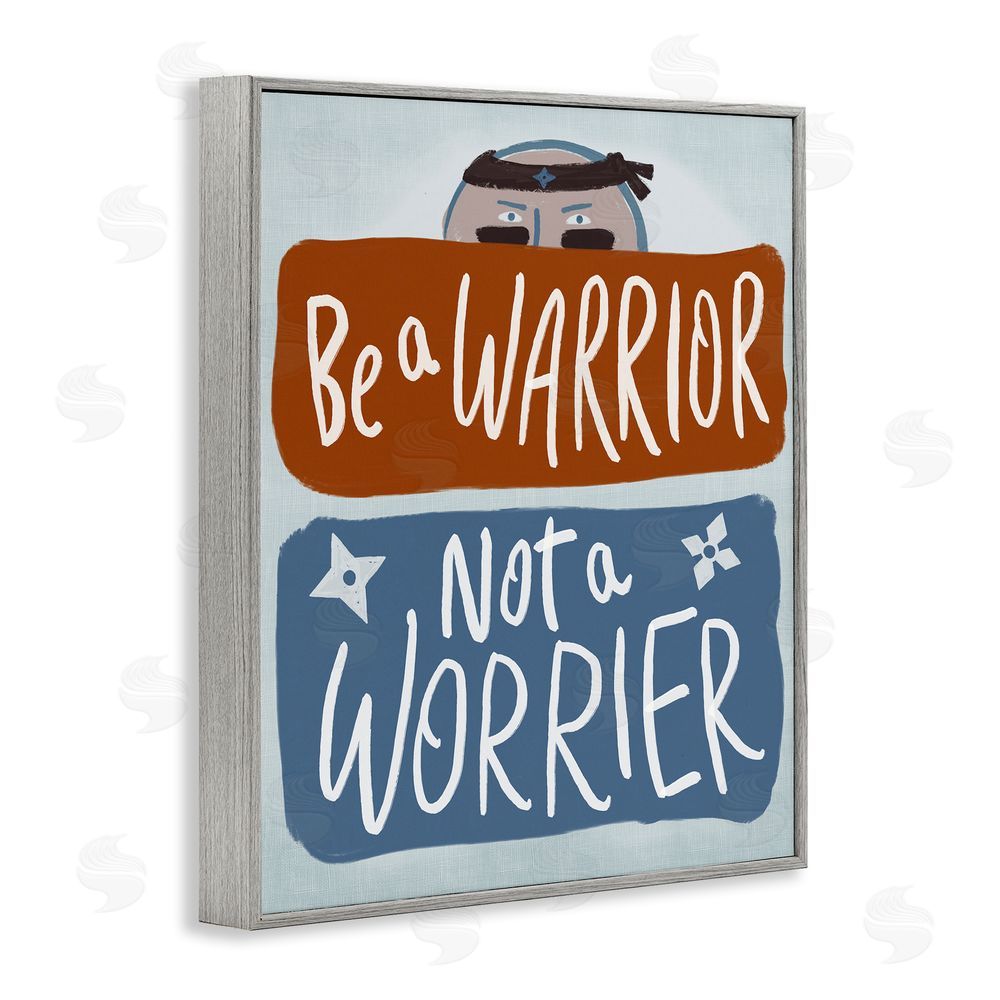 Connie Summers Warrior Not Worrier Gray Framed Giclee Wall Art Print