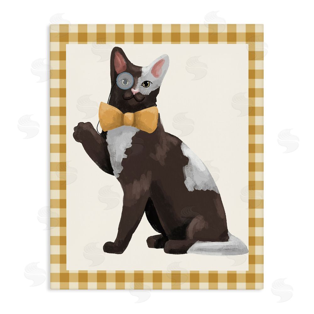 Sadie Harper Gentleman Cat with Bow Stretched Canvas Wall Art