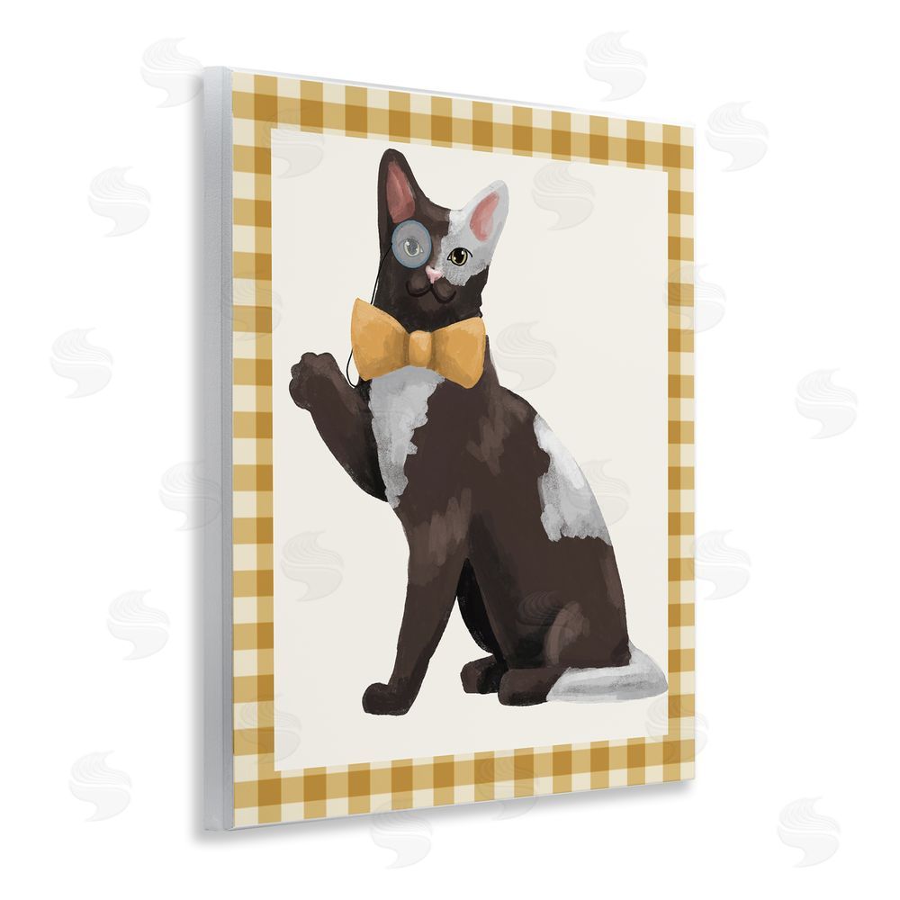 Sadie Harper Gentleman Cat with Bow Wooden Wall Plaque Art Print
