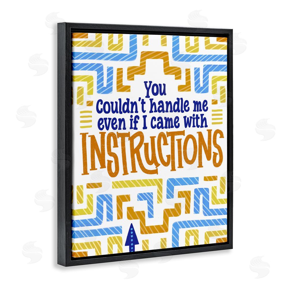 Connie Summers Funny Can't Handle Me Black Floating Frame Canvas Wall Art