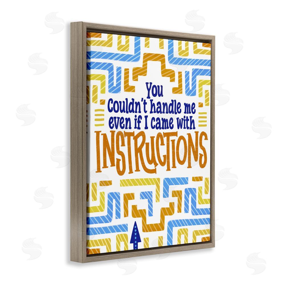 Connie Summers Funny Can't Handle Me Brown Floating Frame Canvas Wall Art