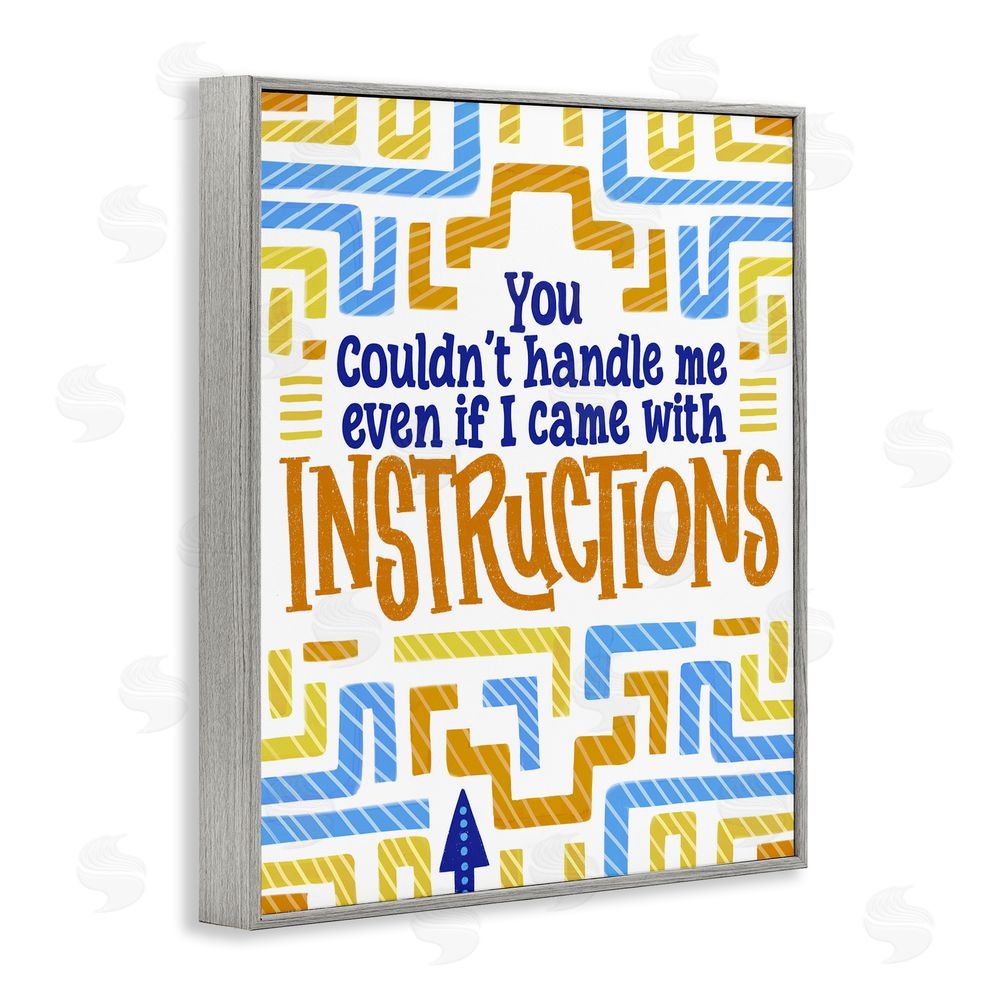 Connie Summers Funny Can't Handle Me Gray Framed Giclee Wall Art Print