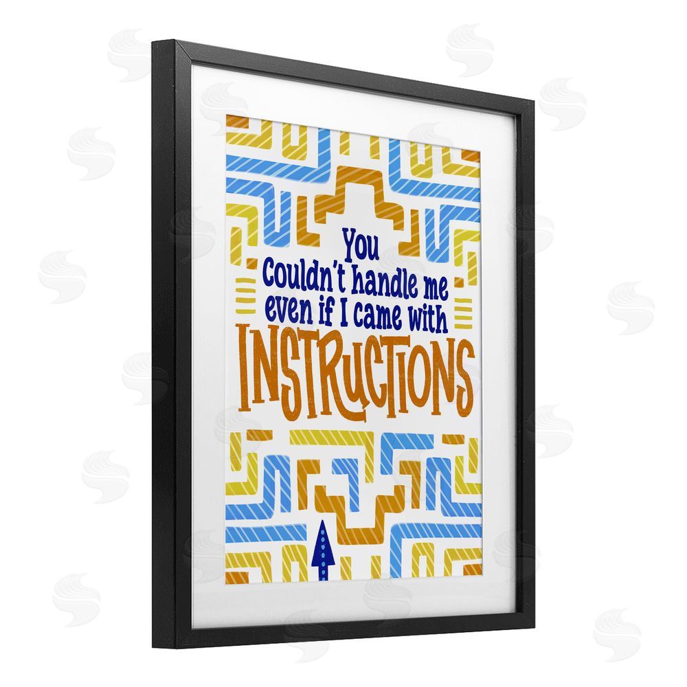Connie Summers Funny Can't Handle Me Black Framed Print Under Glass with Mat Wall Art