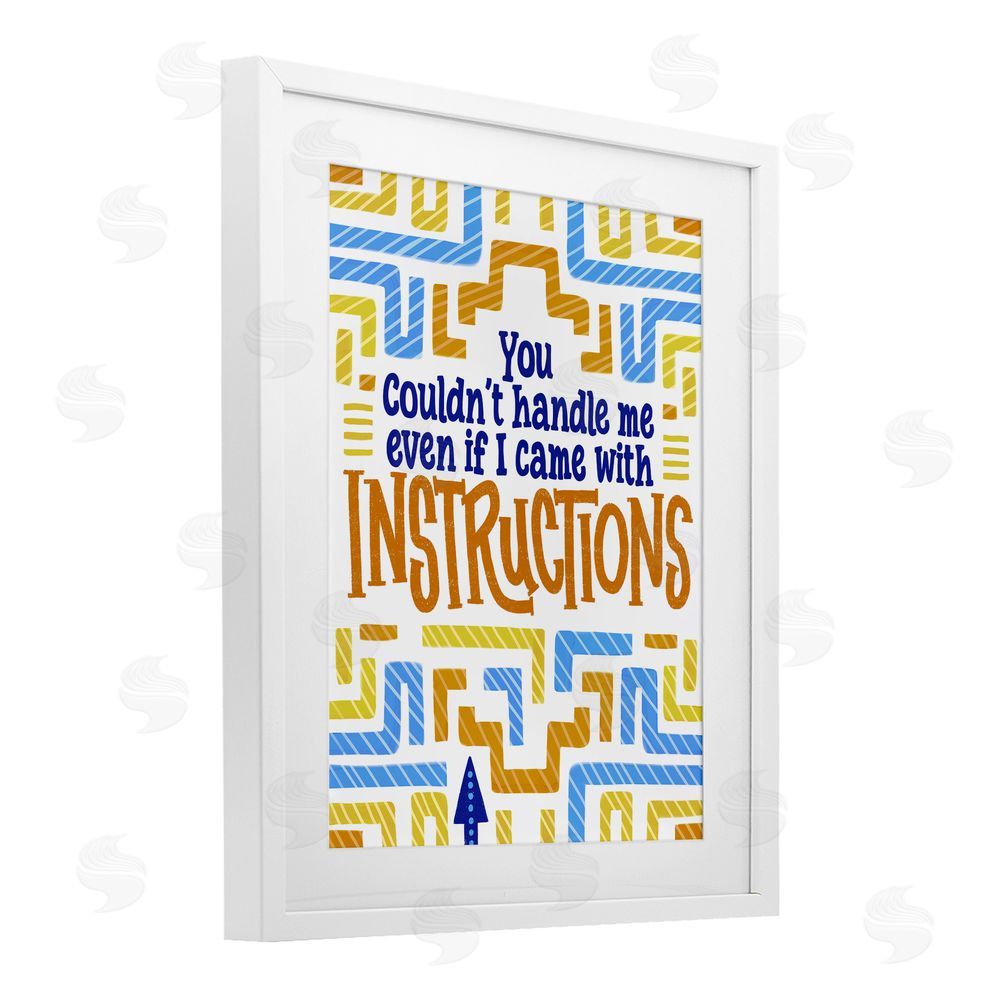 Connie Summers Funny Can't Handle Me White Framed Print Under Glass with Mat Wall Art