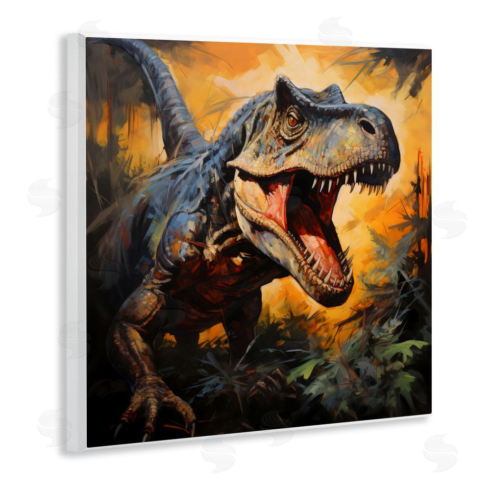 Creative Studio Angry Dinosaur Roaring Wall Plaque Art Print