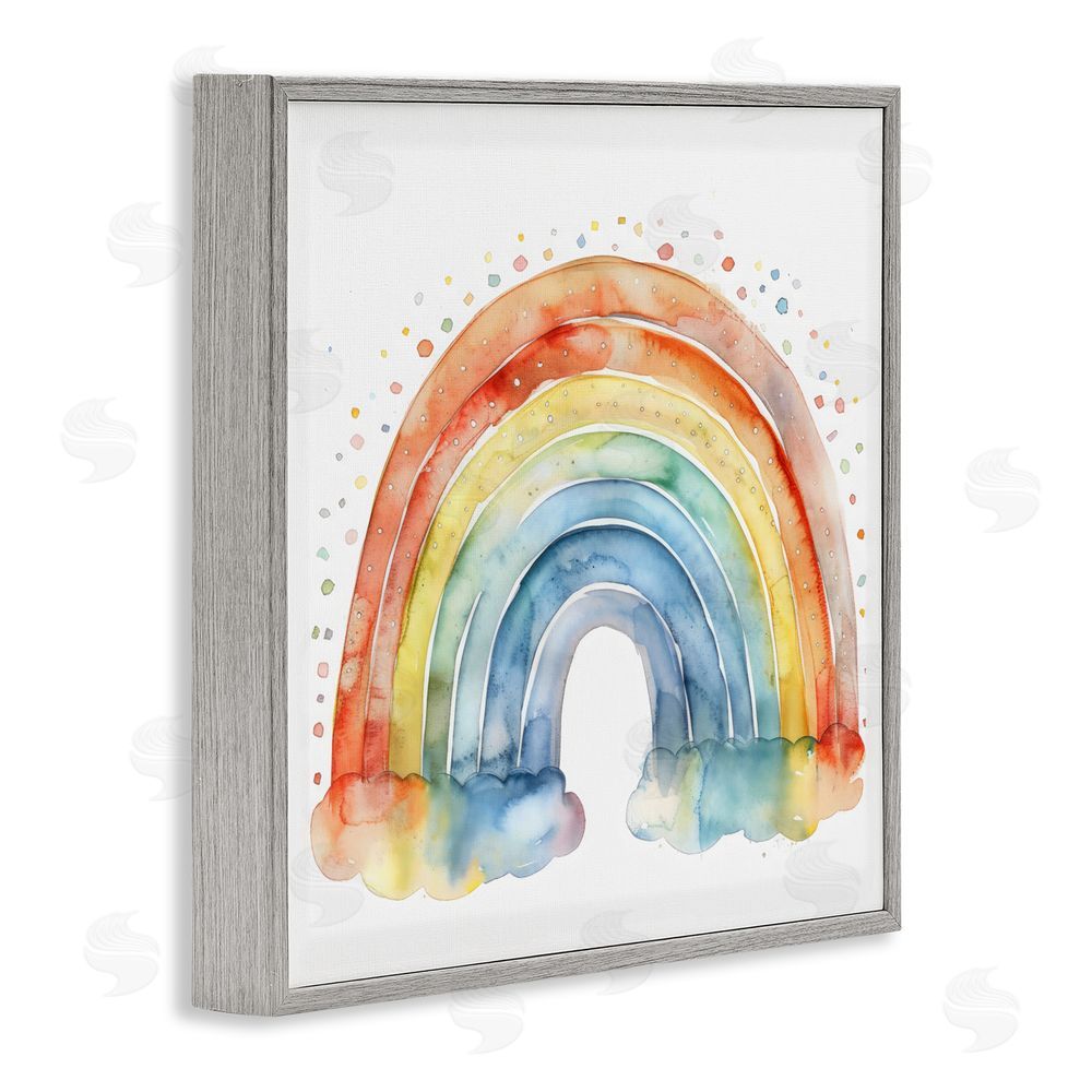 Creative Studio Colored Rainbow Clouds Gray Framed Giclee Wall Art Print