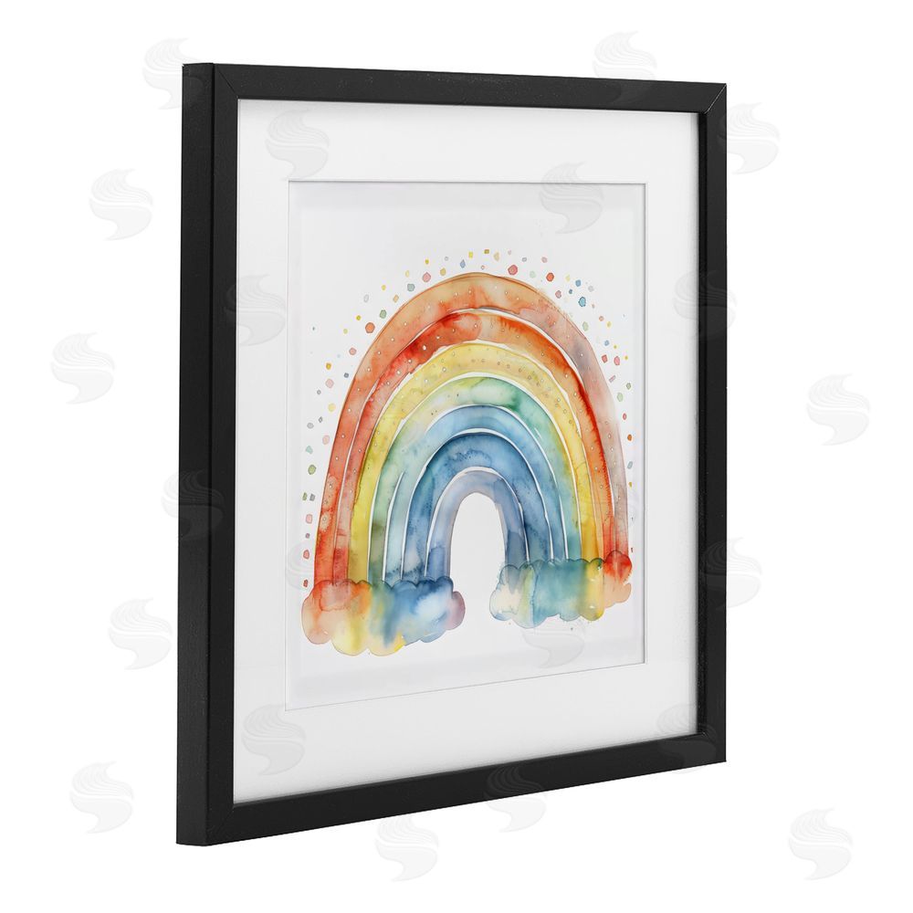 Creative Studio Colored Rainbow Clouds Black Framed Print Under Glass Wall Art