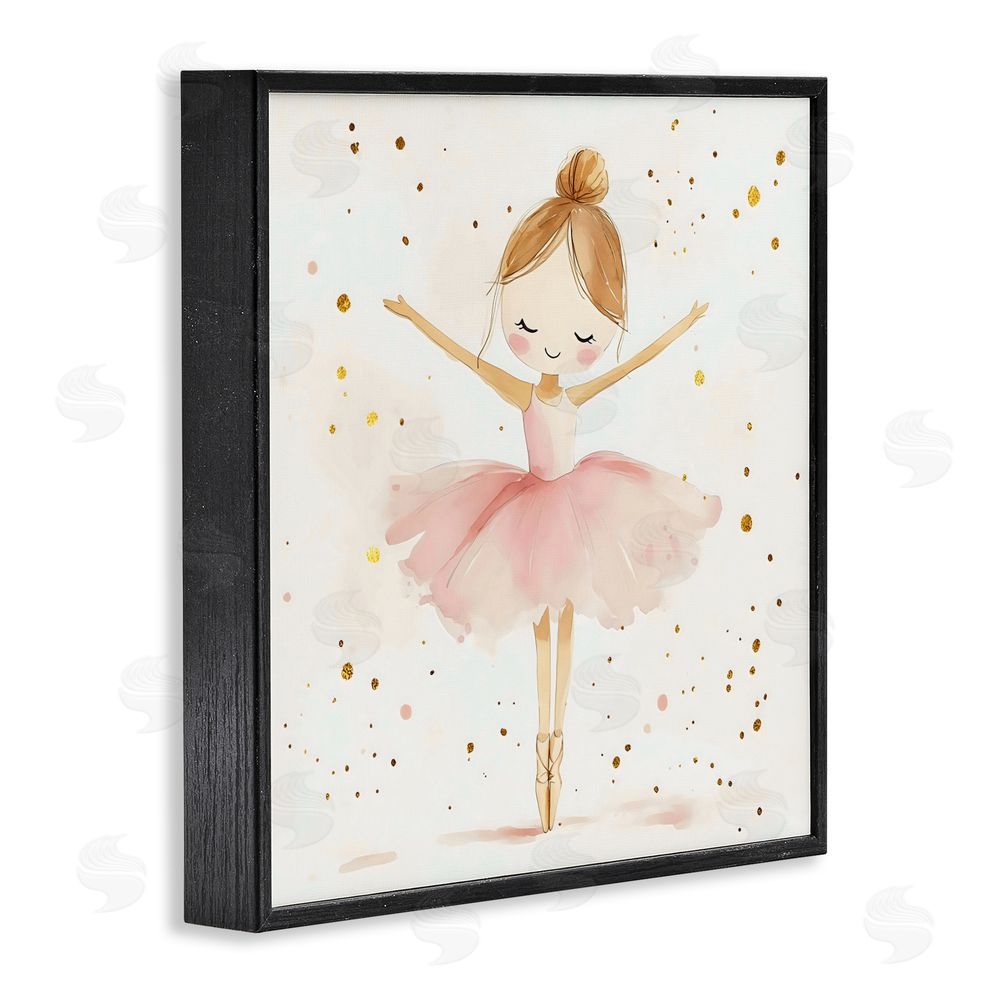Creative Studio Ballerina On Her Toes Black Framed Giclee Wall Art Print
