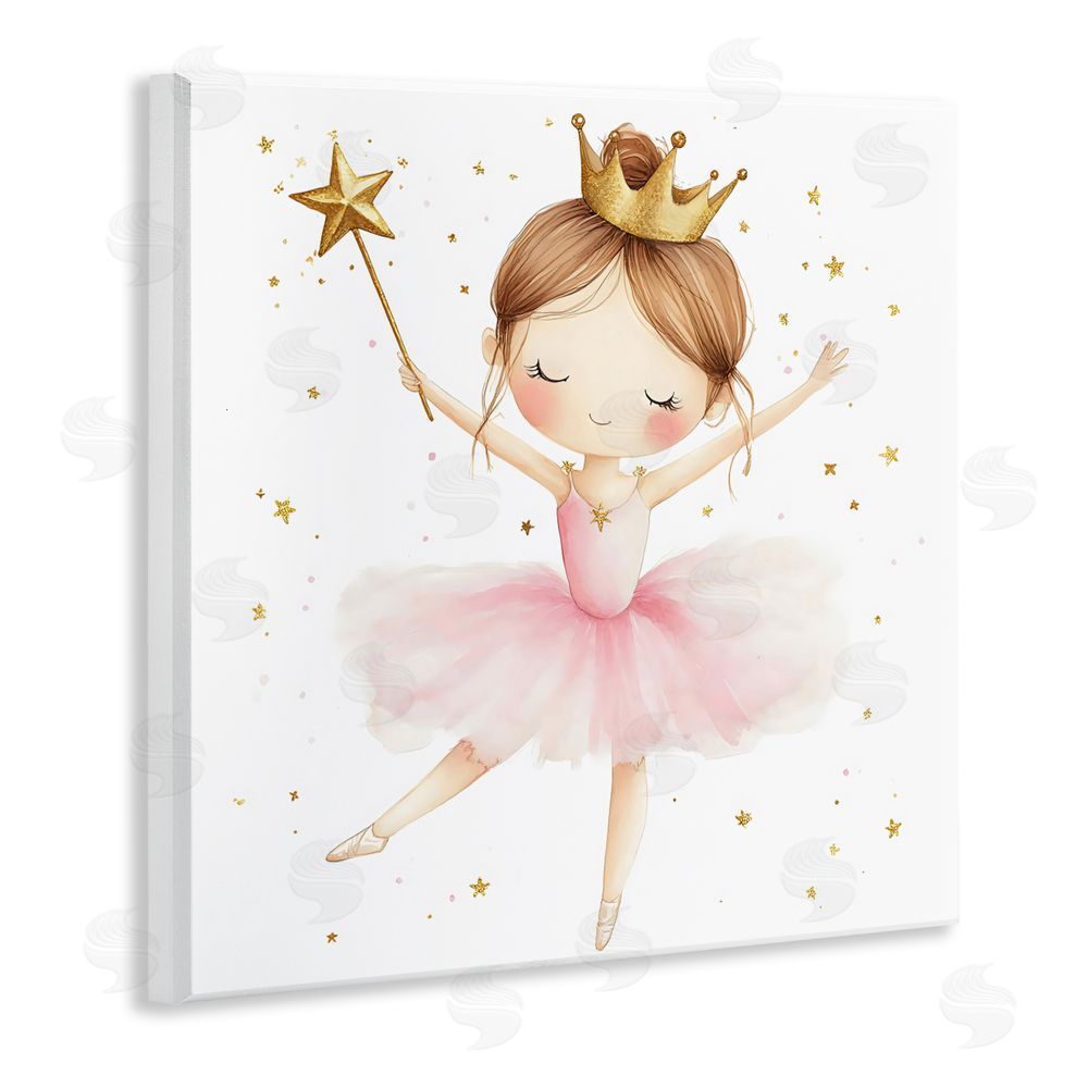 Creative Studio Cute Ballerina with Crown Wall Plaque Art Print