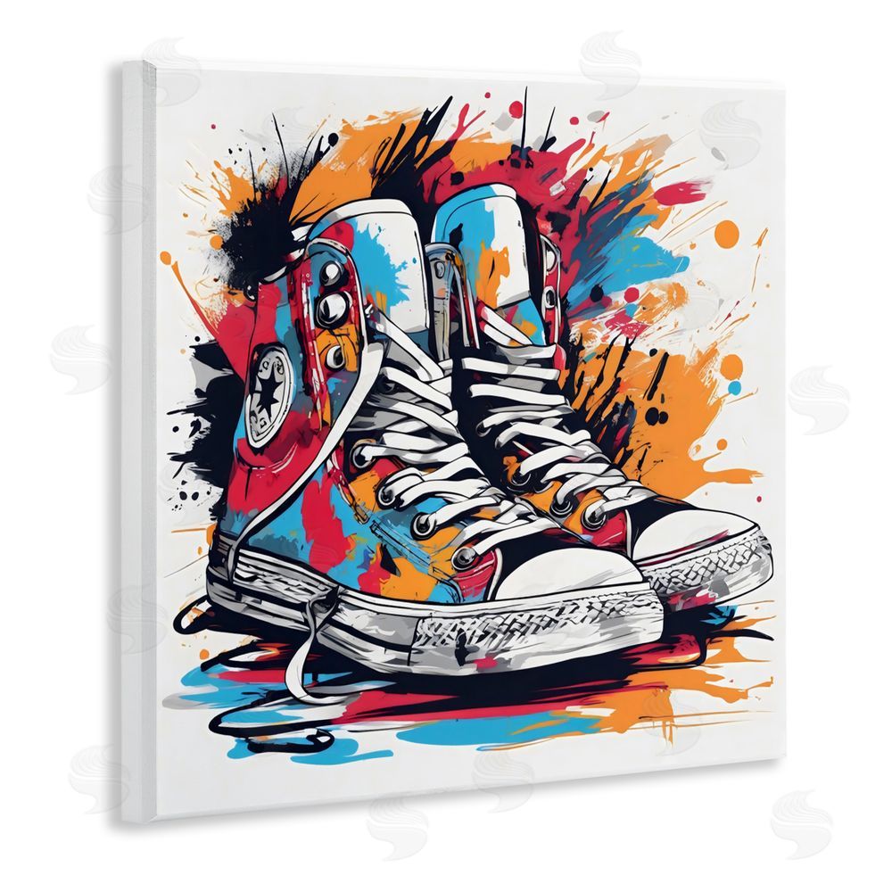 Creative Studio Colorful Sneakers Graffiti Splash Wall Plaque Art Print