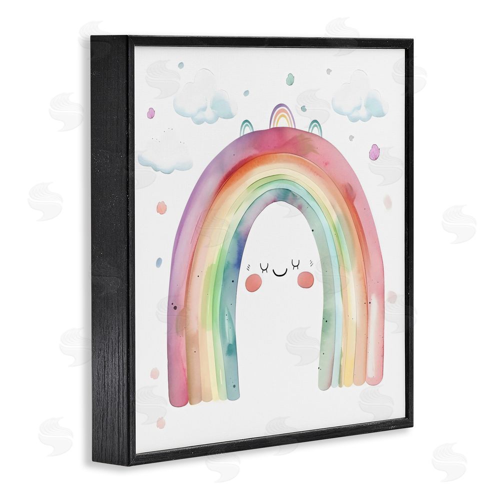 Creative Studio Cute Smiling Rainbow Black Framed Giclee Wall Art Print