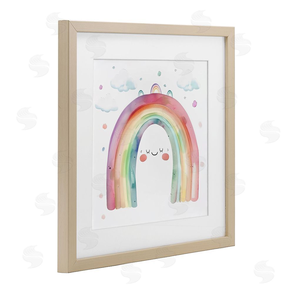 Creative Studio Cute Smiling Rainbow Birch Framed Print Under Glass Wall Art