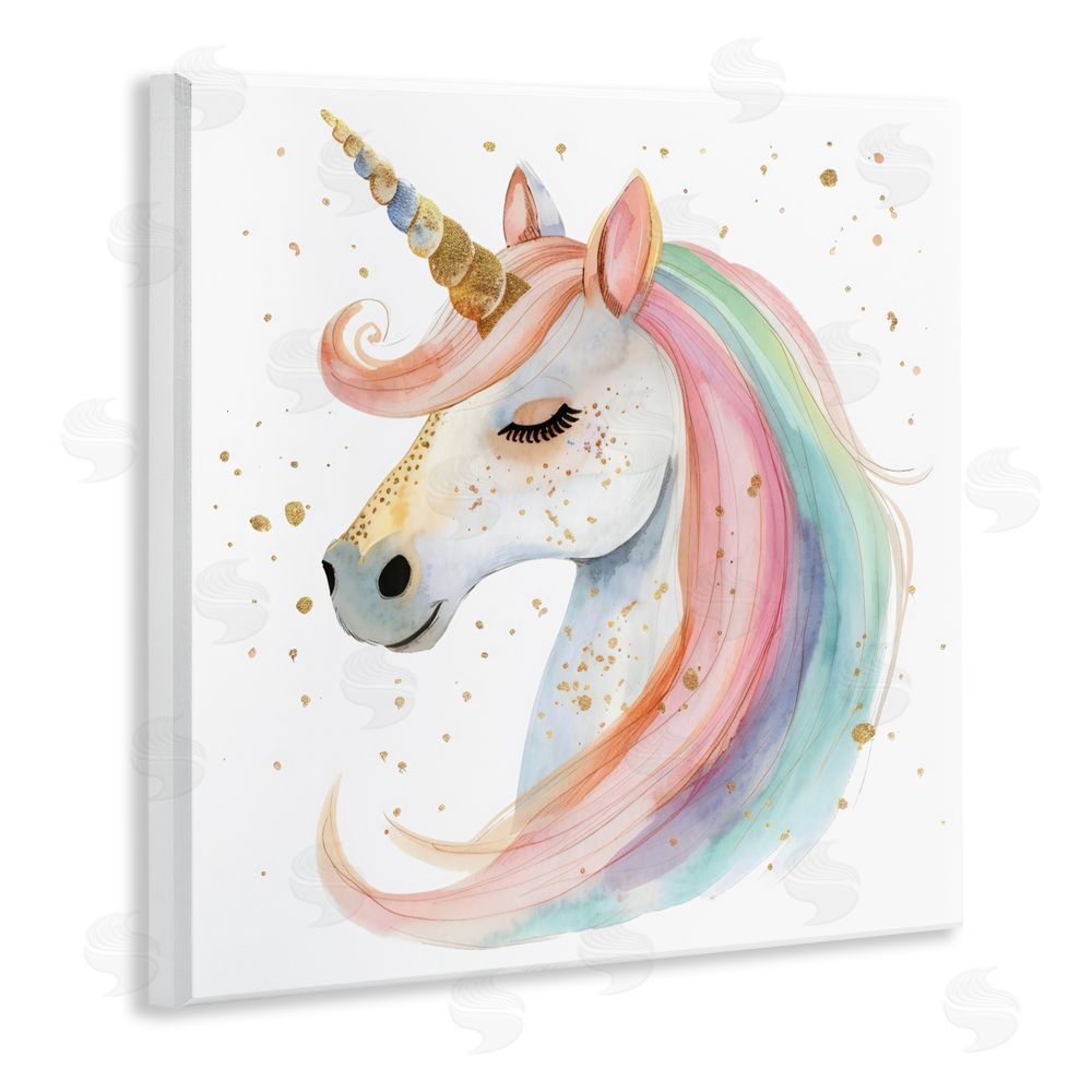 Creative Studio Gold Speckled Pastel Unicorn Wooden Wall Plaque Art Print