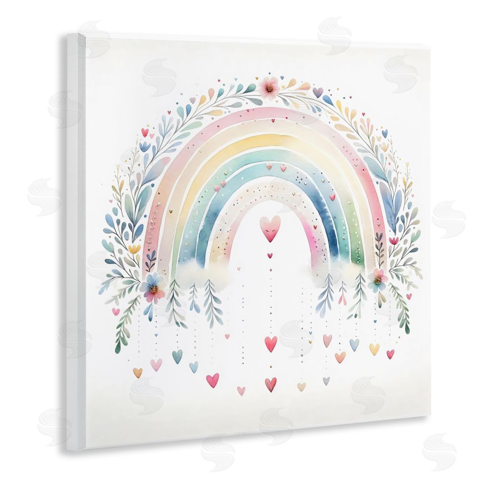 Creative Studio Rainbow with Hanging Hearts Wall Plaque Art Print