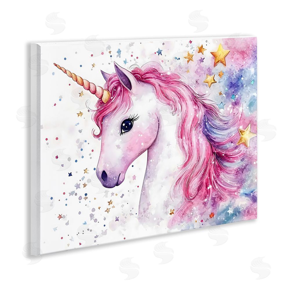 Creative Studio Pink Mane Unicorn with Stars Wall Plaque Art Print