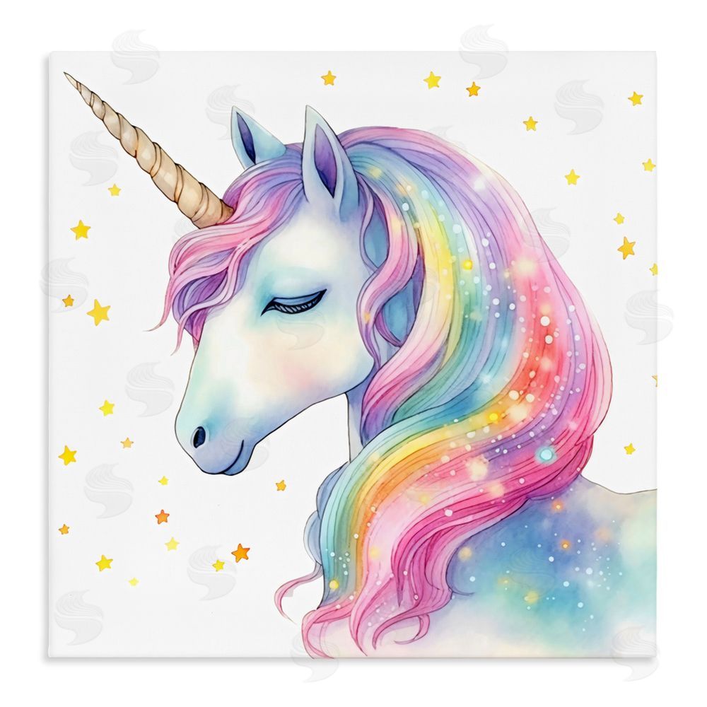 Creative Studio Enchanted Rainbow Mane Unicorn Stretched Canvas Wall Art
