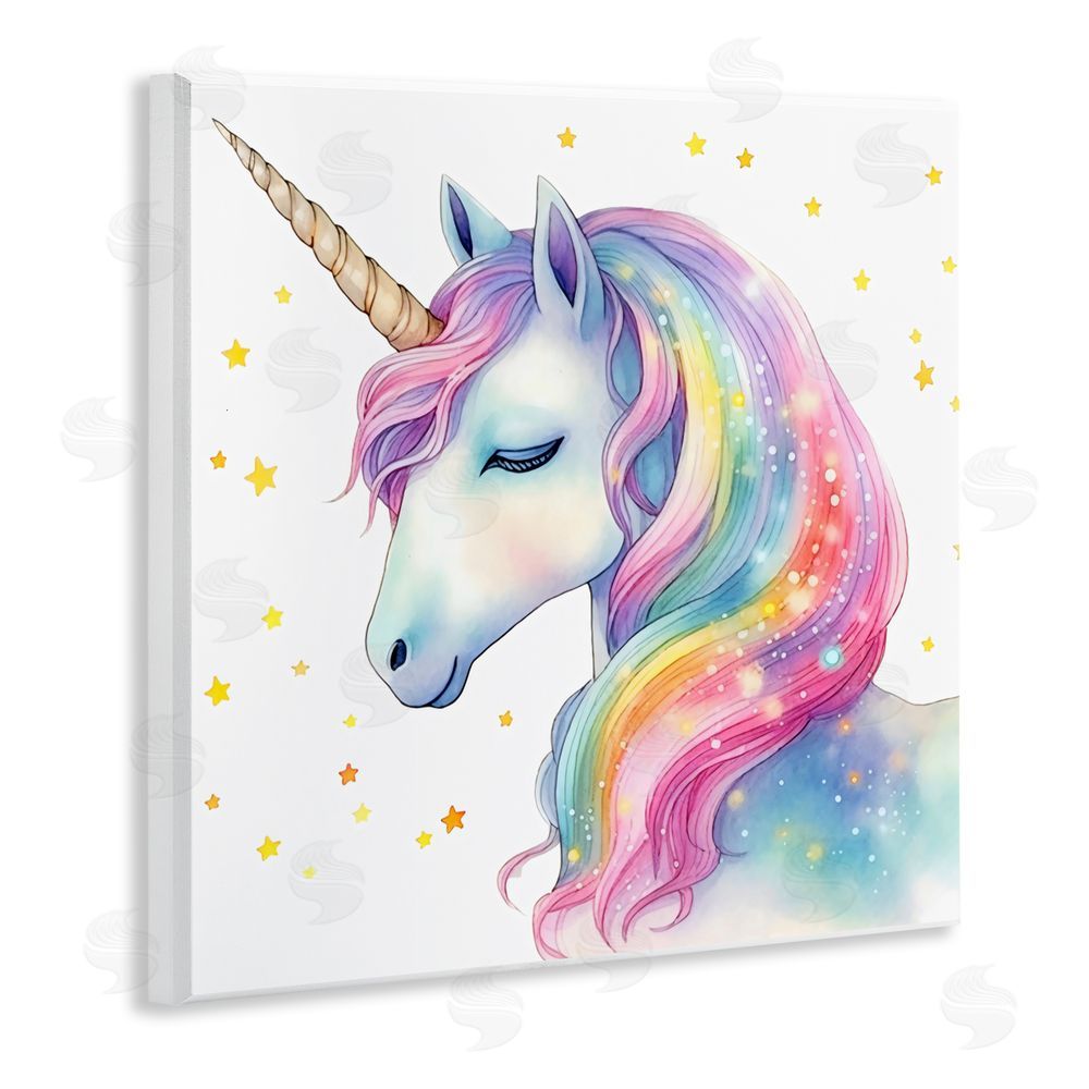 Creative Studio Enchanted Rainbow Mane Unicorn Wooden Wall Plaque Art Print