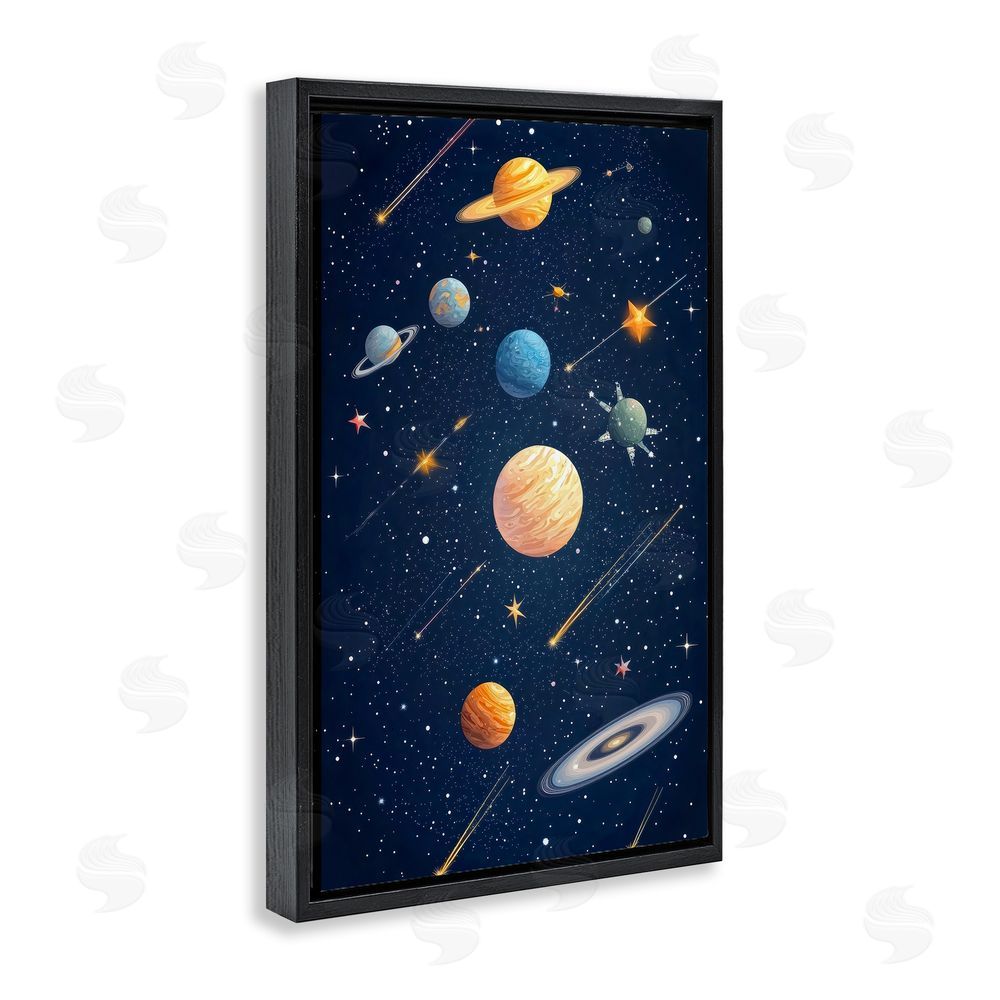 Creative Studio The Galaxy Composition Black Floating Frame Canvas Wall Art Print
