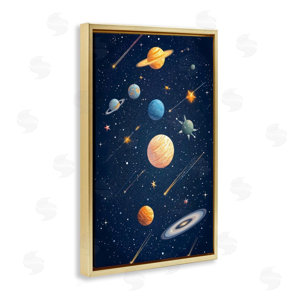 Creative Studio The Galaxy Composition Gold Floating Frame Canvas Wall Art Print