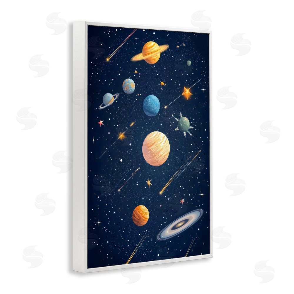 Creative Studio The Galaxy Composition White Framed Giclee Wall Art Print
