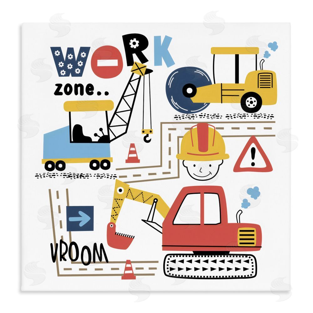 Creative Studio Work Zone Construction Essentials Stretched Canvas Wall Art Print