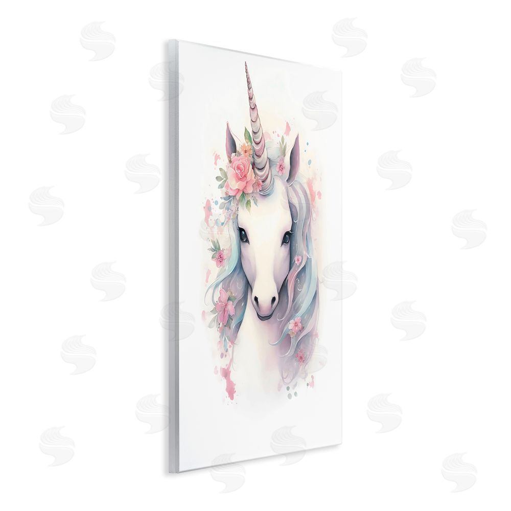 Creative Studio Unicorn with Pink Flower Crown Wall Plaque Art Print