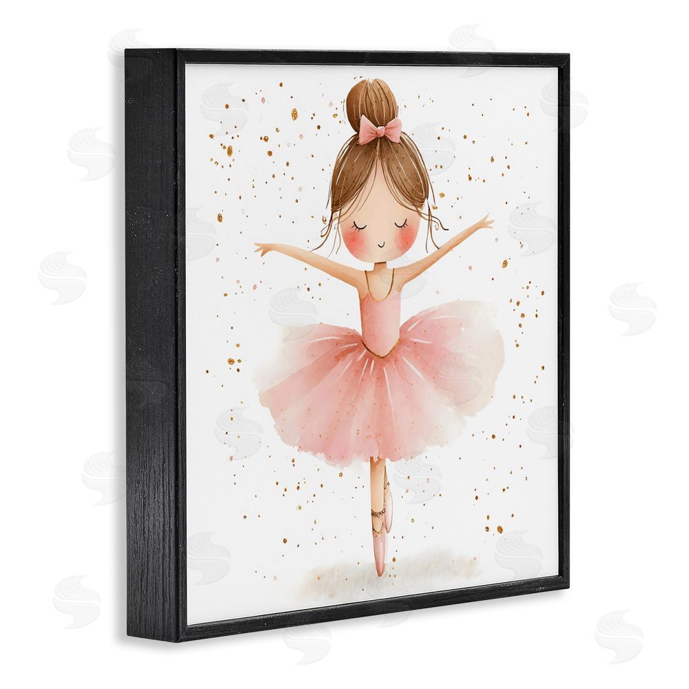 Creative Studio Sweet Ballerina Pose Black Framed Giclee Wall Art Print