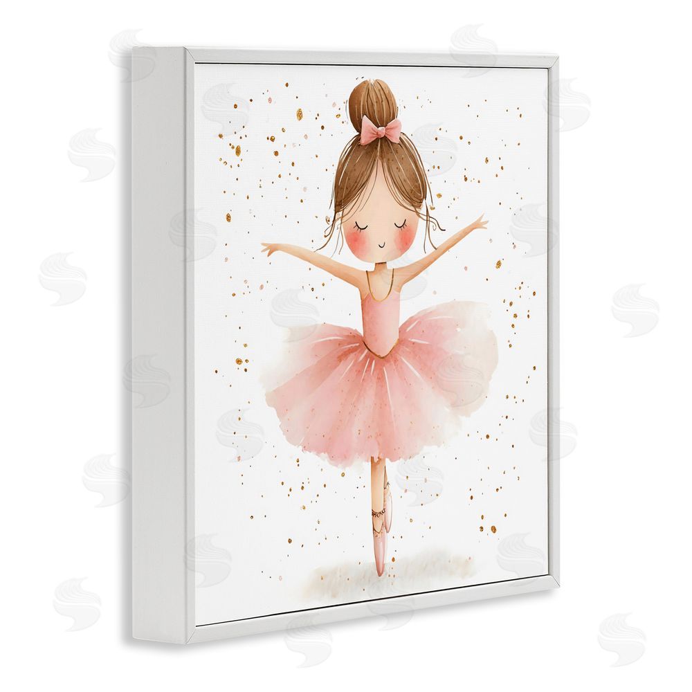 Creative Studio Sweet Ballerina Pose White Framed Giclee Wall Art Print