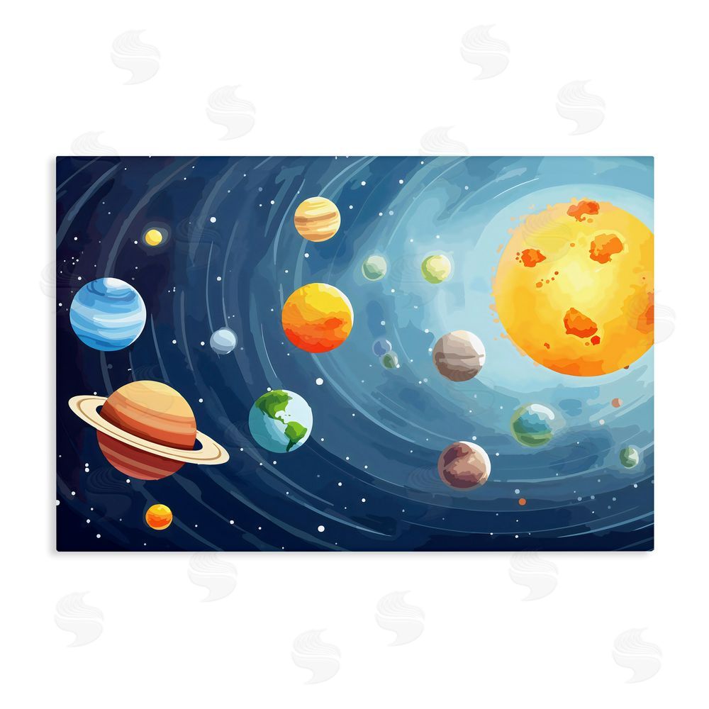 Creative Studio Solar System Planets Orbit Stretched Canvas Wall Art Print