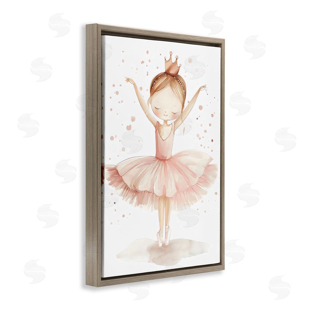 Creative Studio Sweet Pink Tutu Brown Floating Frame Canvas Wall Art Print
