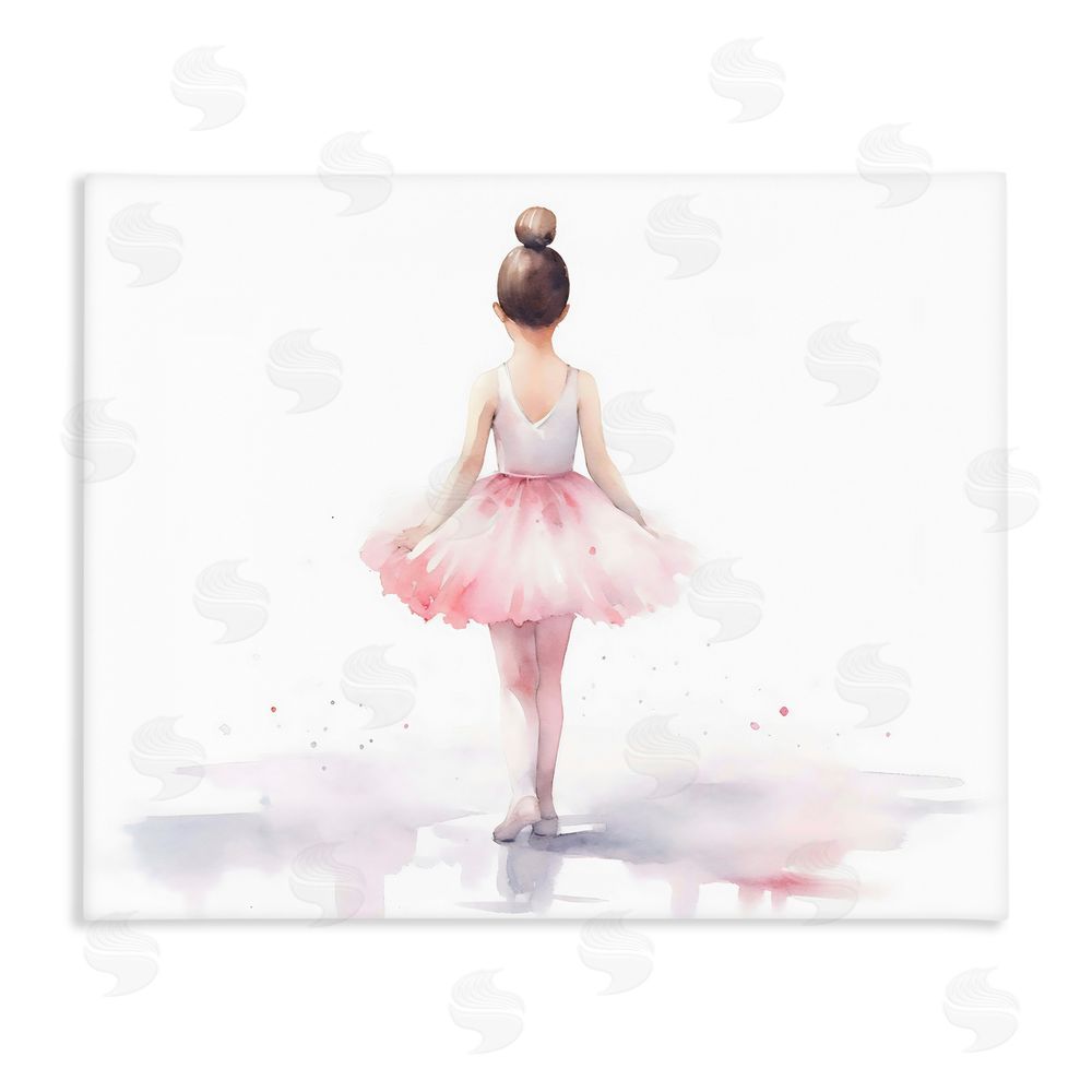 Creative Studio Ballerina Facing Away Stretched Canvas Wall Art Print